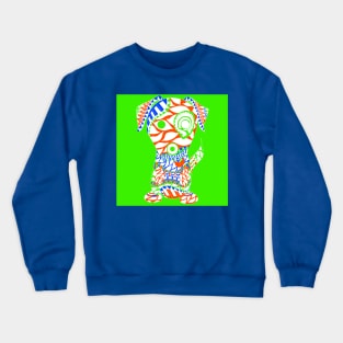 the dog in lovely bright pattern ecopop Crewneck Sweatshirt